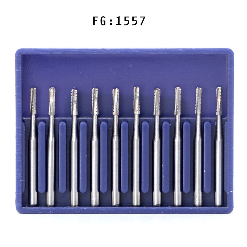 10PCS/PK dental bur Metal Cutting Carbide FG Shank FG1557 BOMAOER