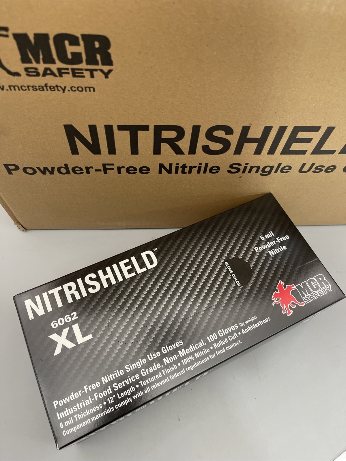 10 Pack Mcr Safety 6062XL Nitrishield 6062, Disposable Gloves, 6 Mil Palm New