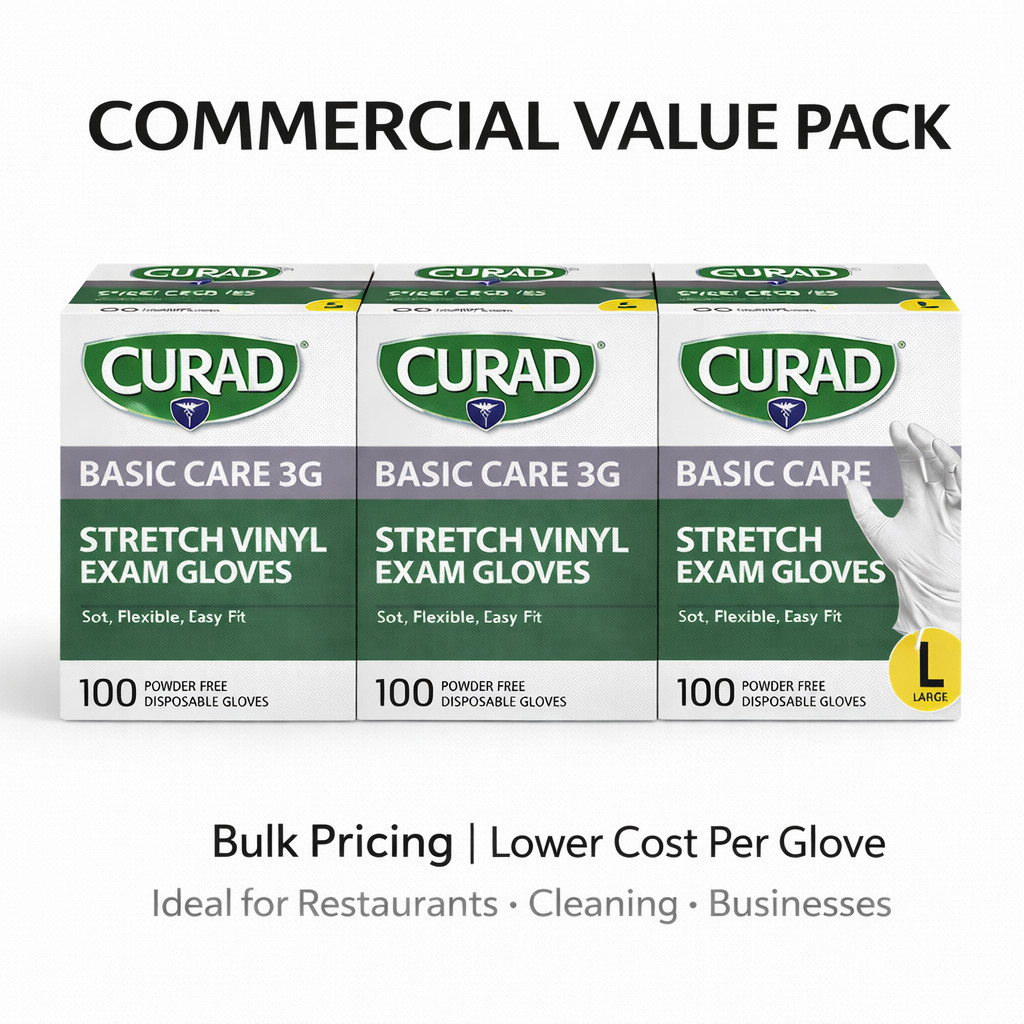Disposable Vinyl Gloves Large Powder Free Latex Free Cleaning Food Prep Bulk