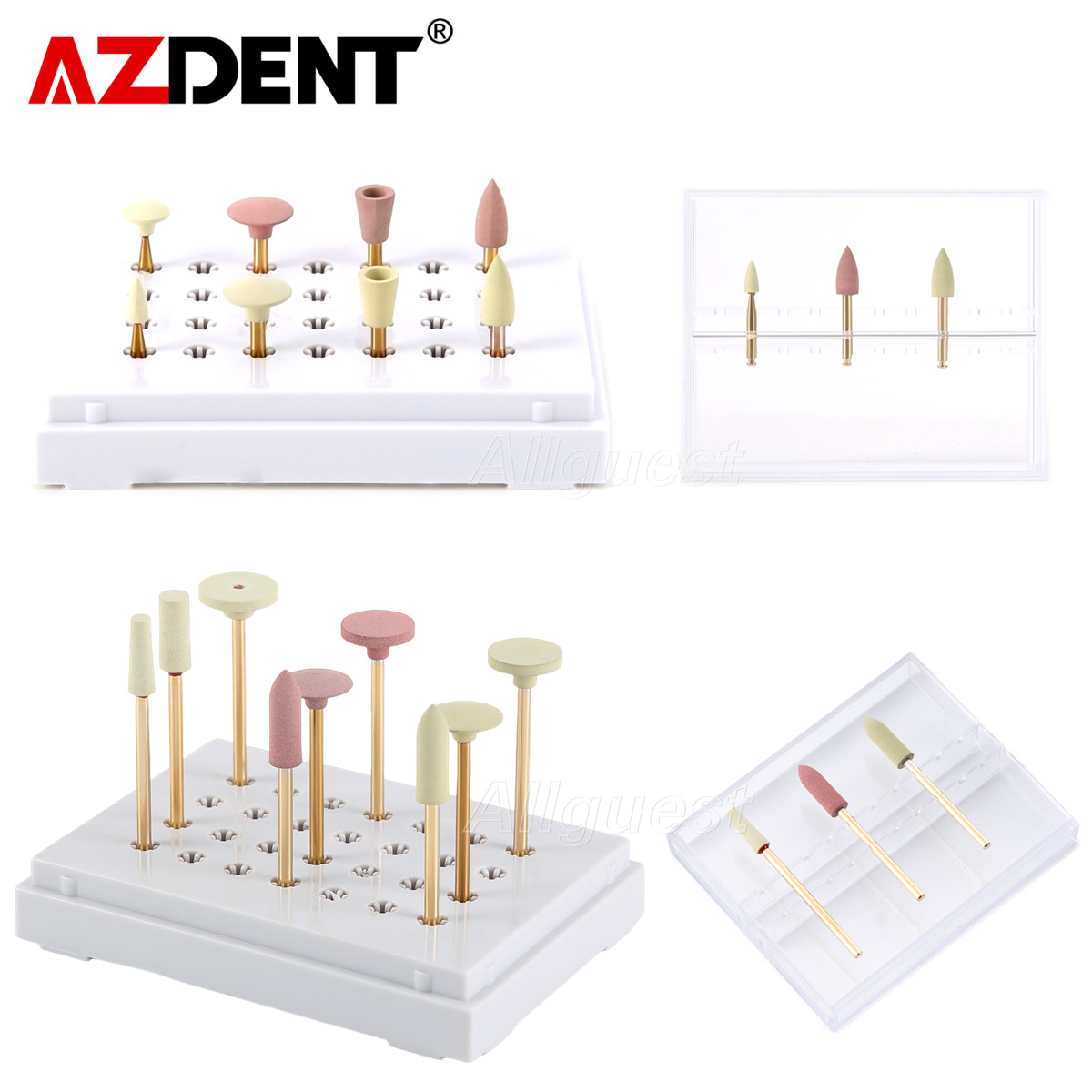 Dental Zirconia Polishing Kit Ceramic Rubber Diamond Polishers RA/HP 2.35mm Burs