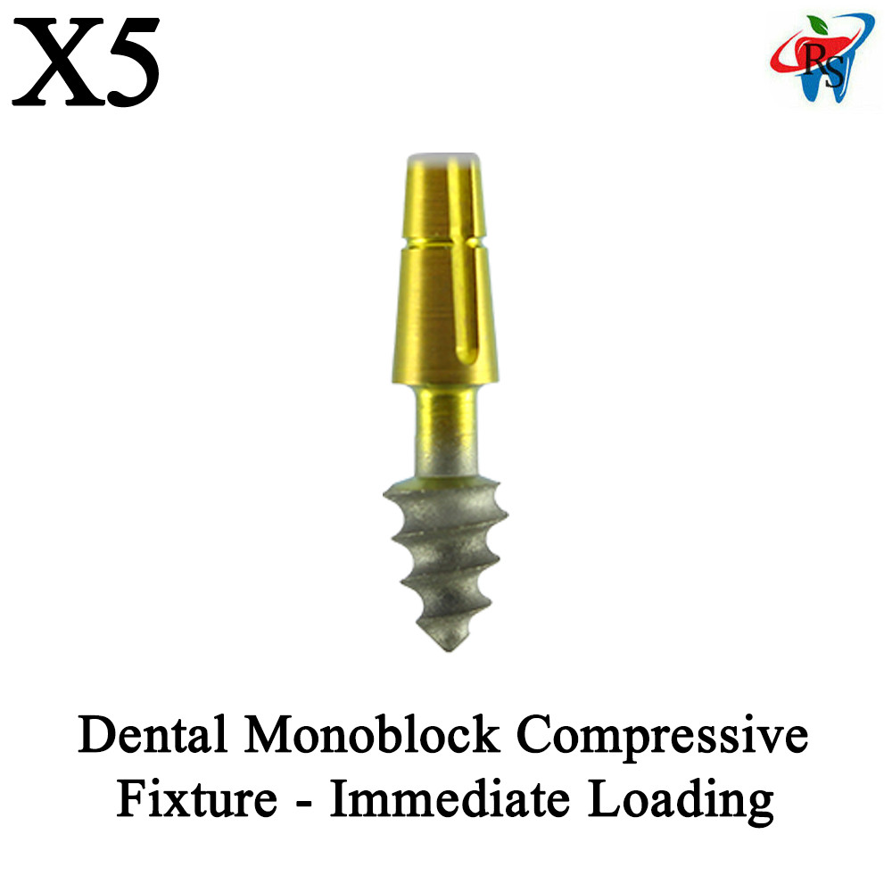 5pcs Dental Monoblock Compressive Immediate Loading Fixture Titanium Sterile