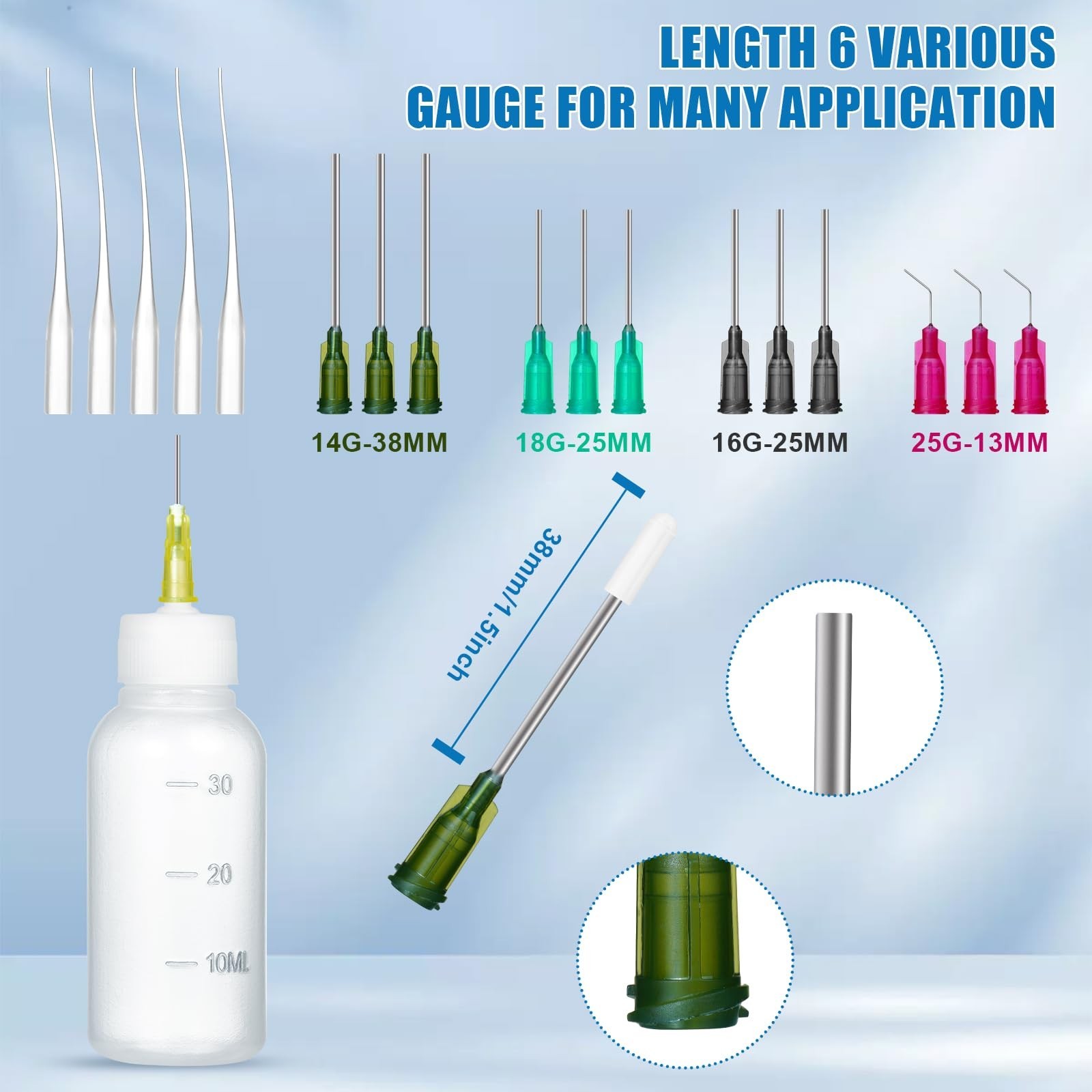 Ehoycq 30ml Glue Precision Tip Applicator Bottle,Needle Tip Squeeze Bottle with