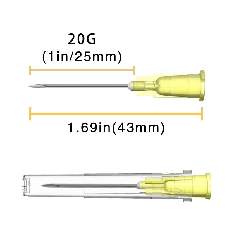20 Gauge 1 Inch Needle Luer Lock 100 Pack Industrial Dispensing Accessories