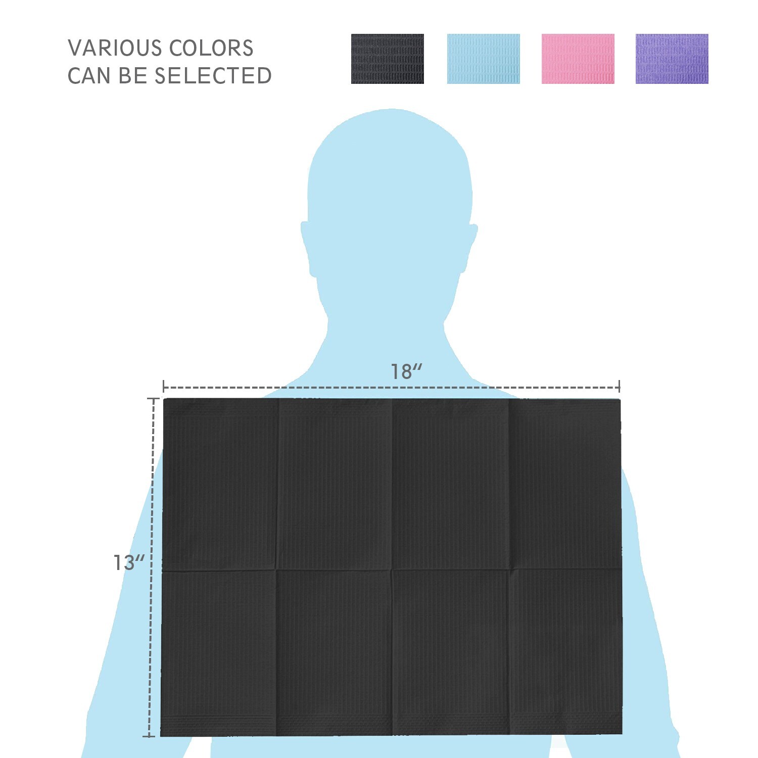 Black Disposable Dental Bibs 3-Ply Medical Tattoo Towel 13″x18″-Up to 2000