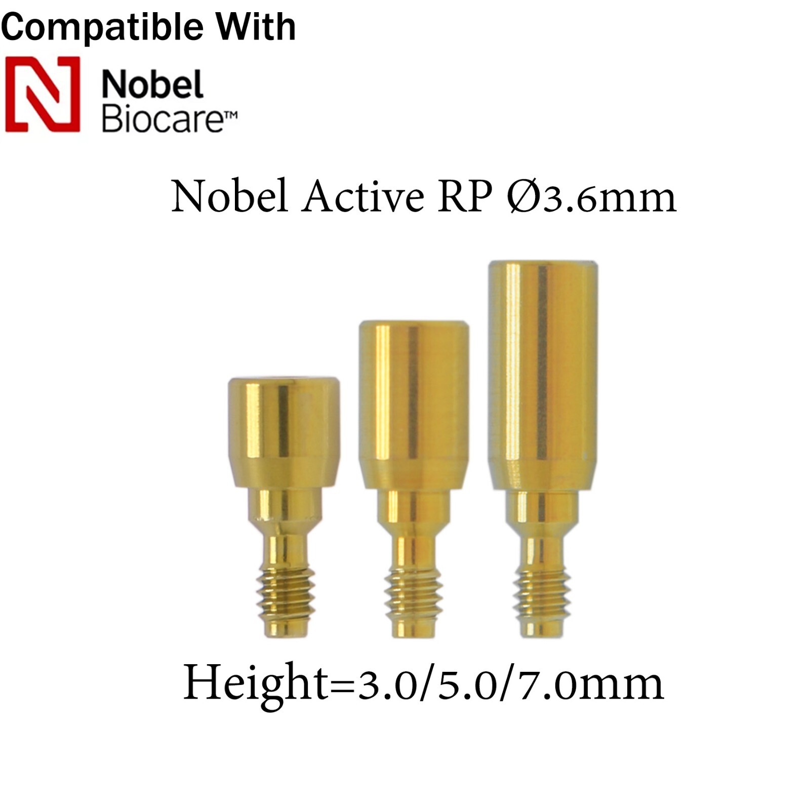 Dental Healing Cap Abutment RP/NP Compatible With NOBEL Active Ø3.6/5.0/6.0mm