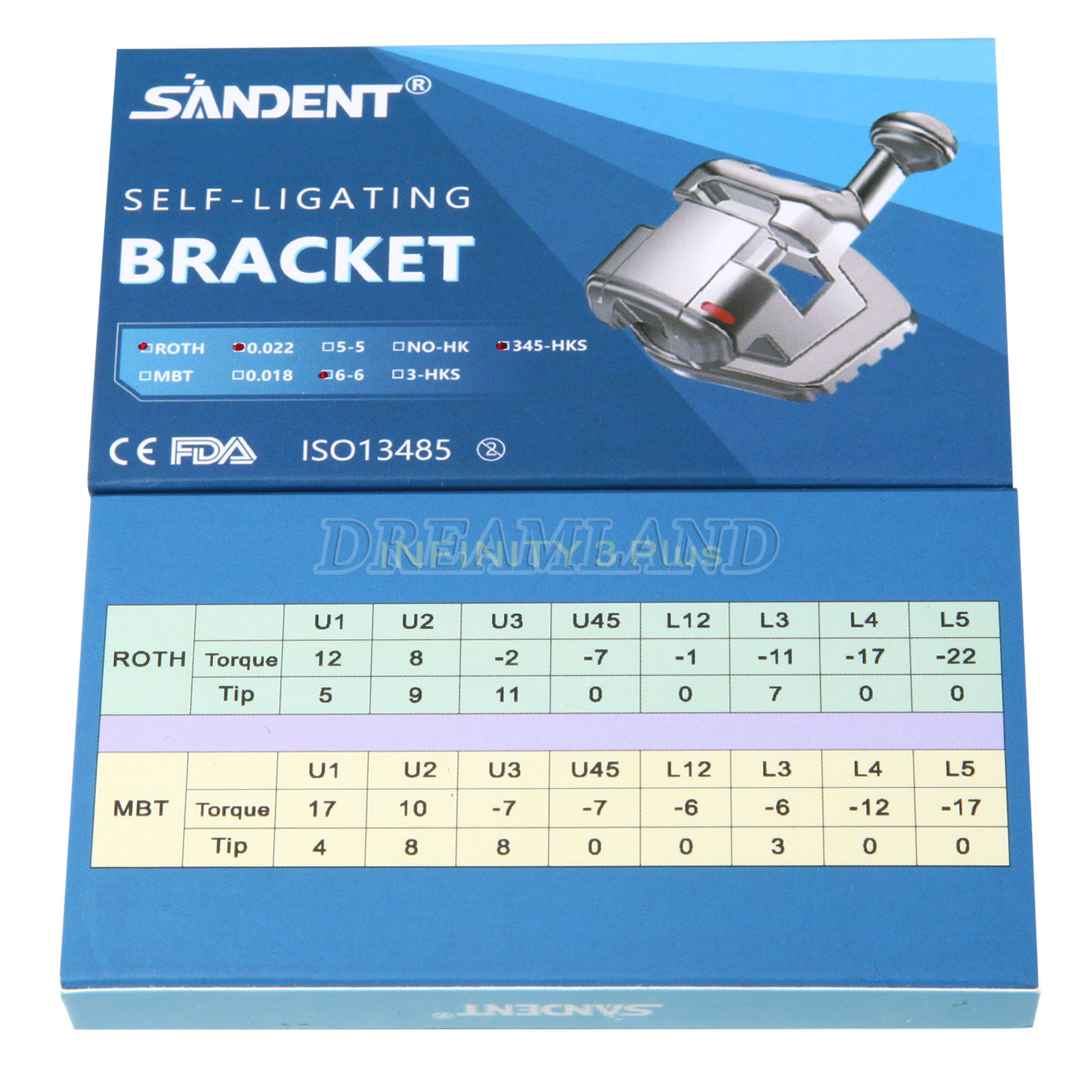 5 Packs Dental Brackets Self Ligating Orthodontic MBT.022 Hooks 345