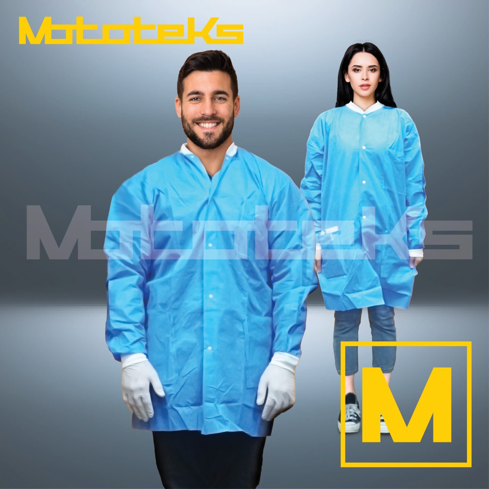 [50PCS] Disposable Non Medical Isolation Gowns with Elastic Cuff and Pockets XXL