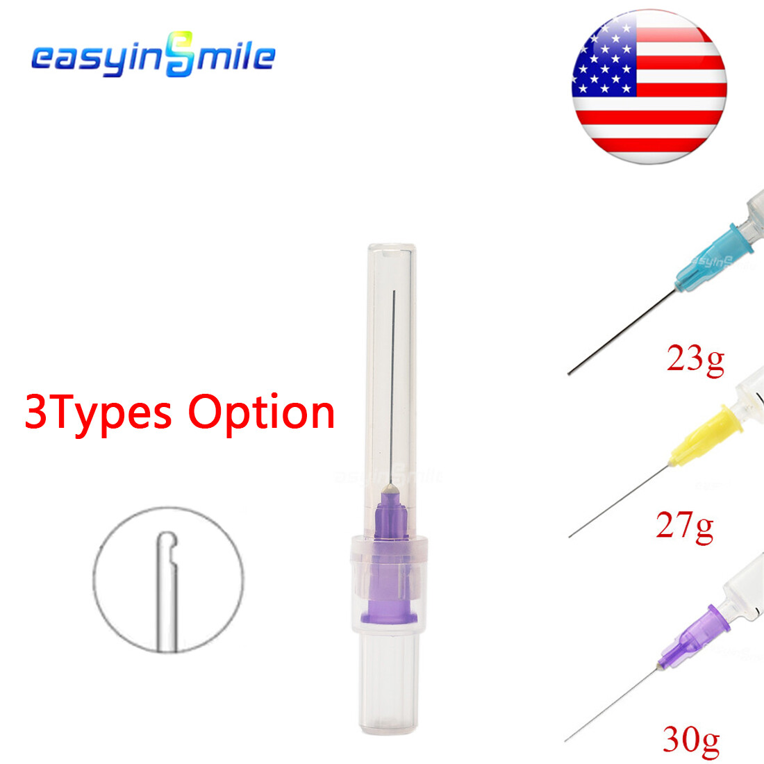 25MM Dental Endo-Closed Side Holes Irrigation Rinse Needle Tips 23/27/30g 25pcs