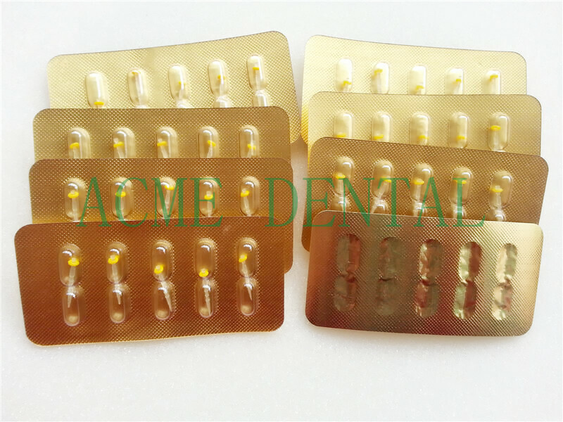 100Pcs Dental Fiber Post Quartz Thread Clear Yellow Inlay Crown Plie Core Glass