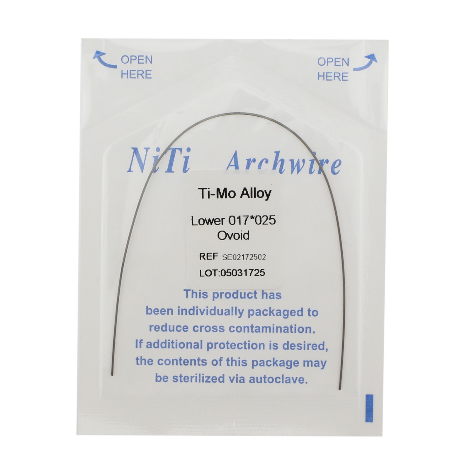 Dental Orthodontic Ti-Mo Titanium Molybdenum Alloy Arch Wires Ovoid Ormco TMA