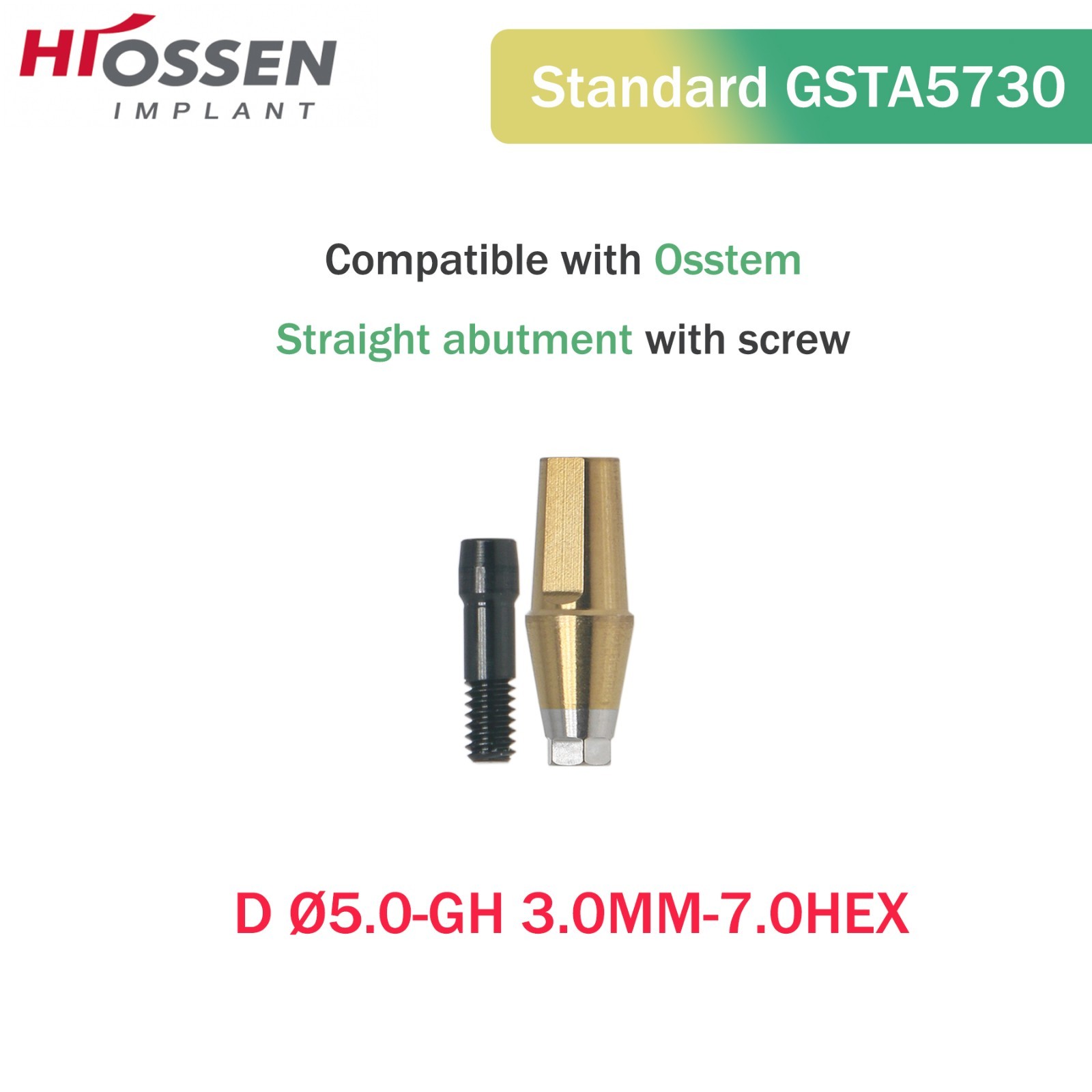 Hiossen Osstem Straight Transfer Abutment Hex Platform GH ET/TS/GS/DIO Compat