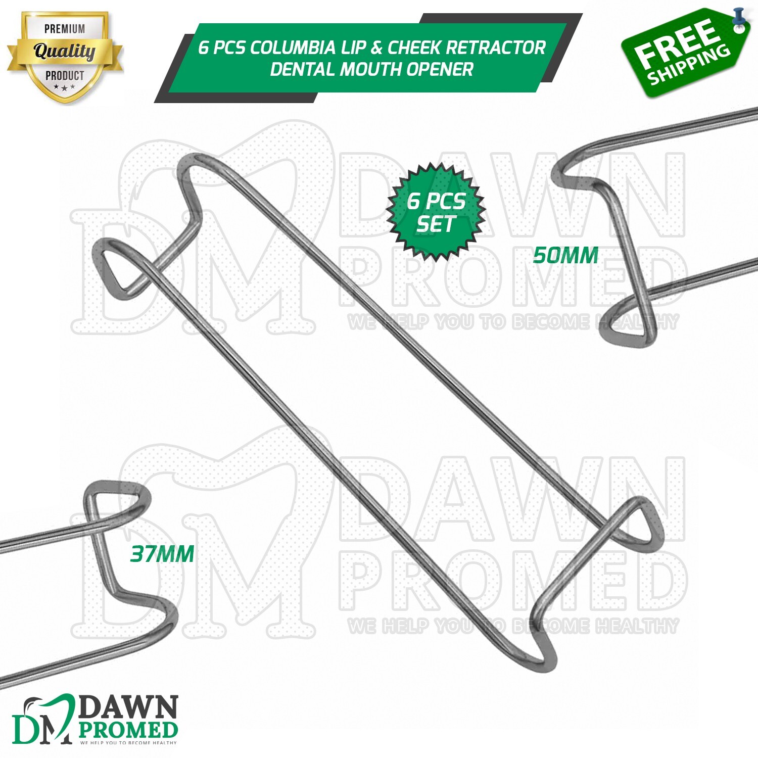 6 Pcs Columbia Lip Cheek Retractor 5.5″ Dental Mouth Opener Orthodontic German G