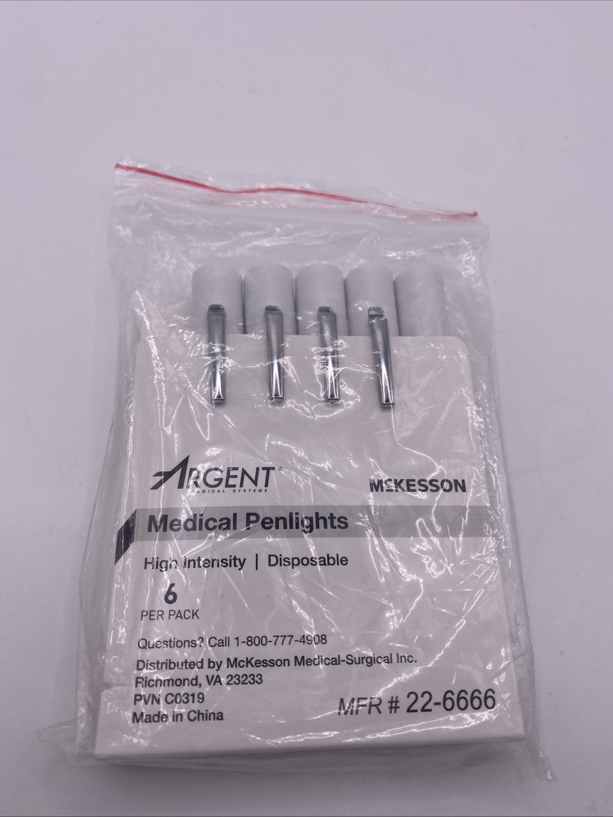 5 Disposable Medical Pen Lights McKesson / Argent High Intensity – New