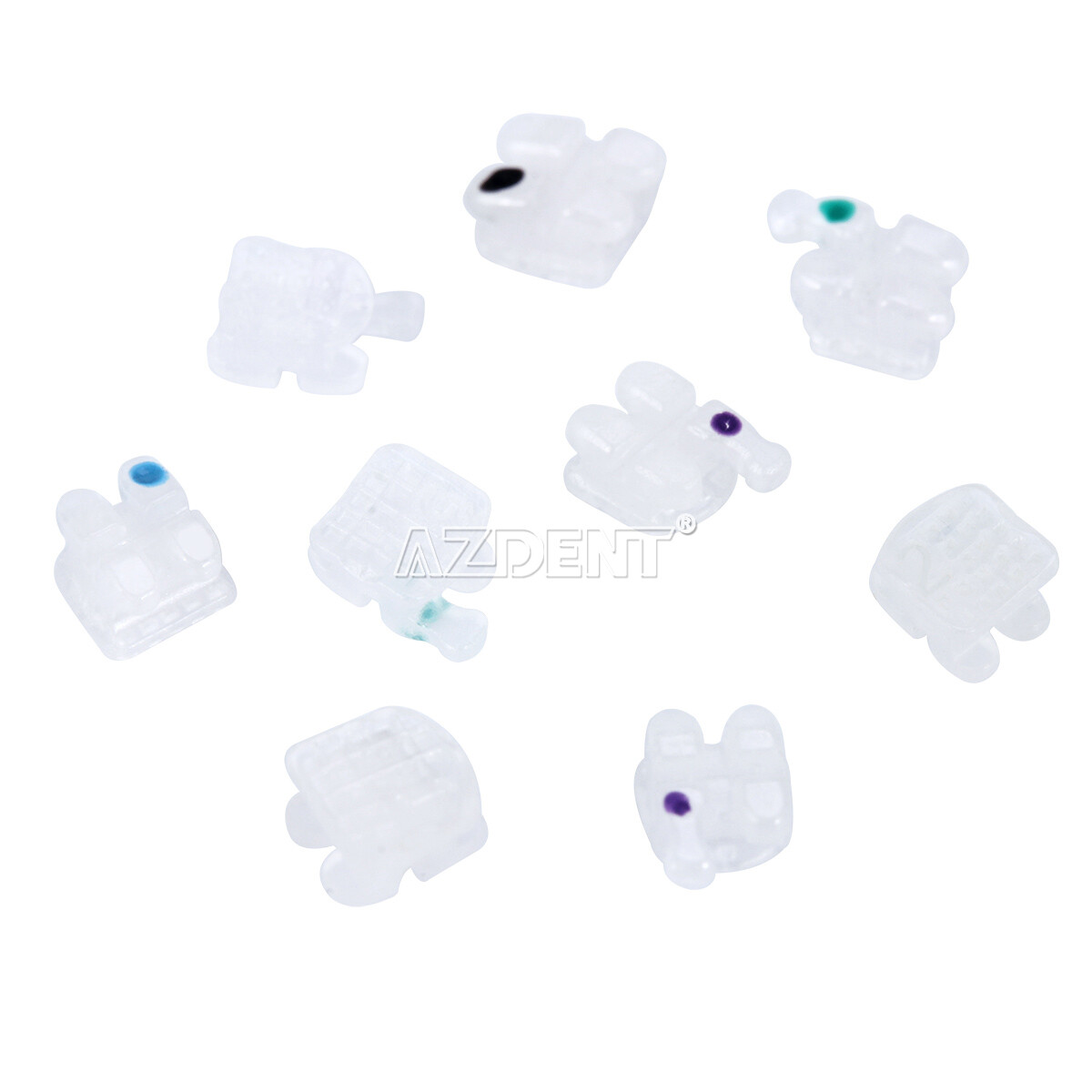 AZDENT Dental Orthodontic Ceramic Brackes Braces Roth/MBT .022 Hooks 345
