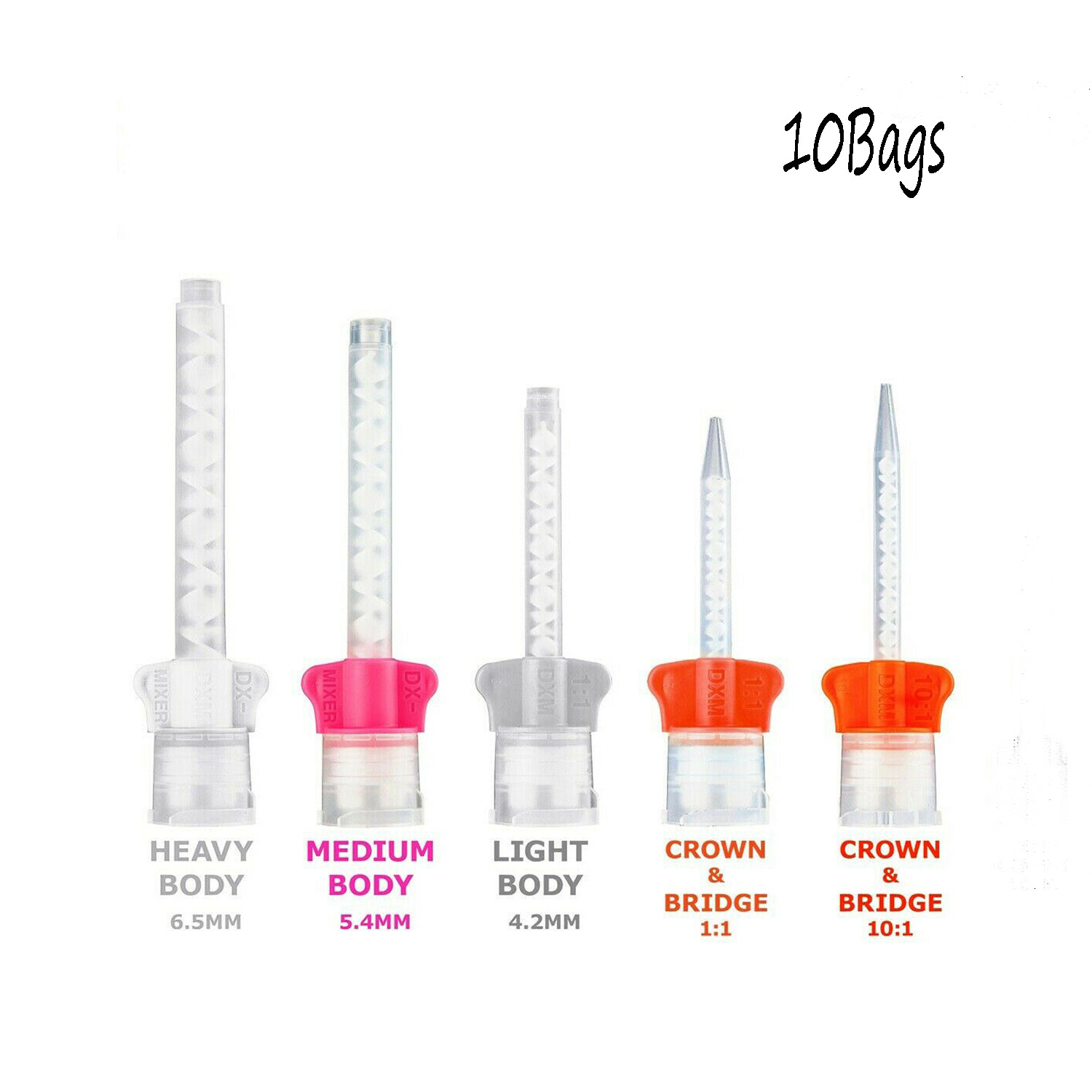 480（10Bags）DX-Mixer Dental Disposable Impression Mixing Tips Heavy PVS/VPS