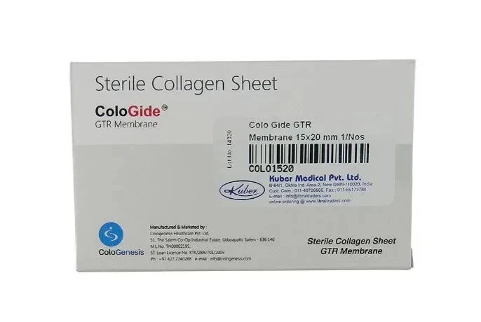 3 X NEW COLO GIDE STERILE COLLAGEN SHEET GTR MEMBRANE 10 x 15mm FREE SHIPING FAS