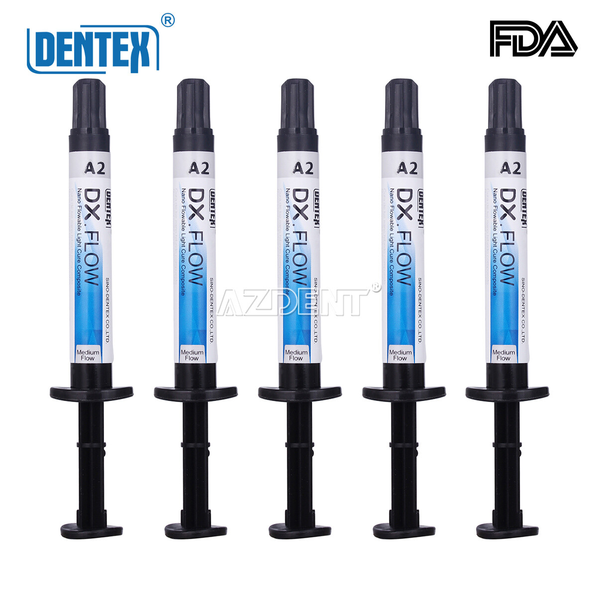 Dental Flowable Medium Flow Light Cure Composite A2 Shade DENTEX DX.FLOW