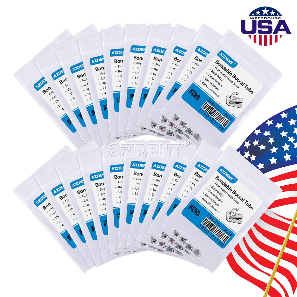 20X Tubos bucales individuales de ortodoncia dental Roth 022 1er molar Bondable