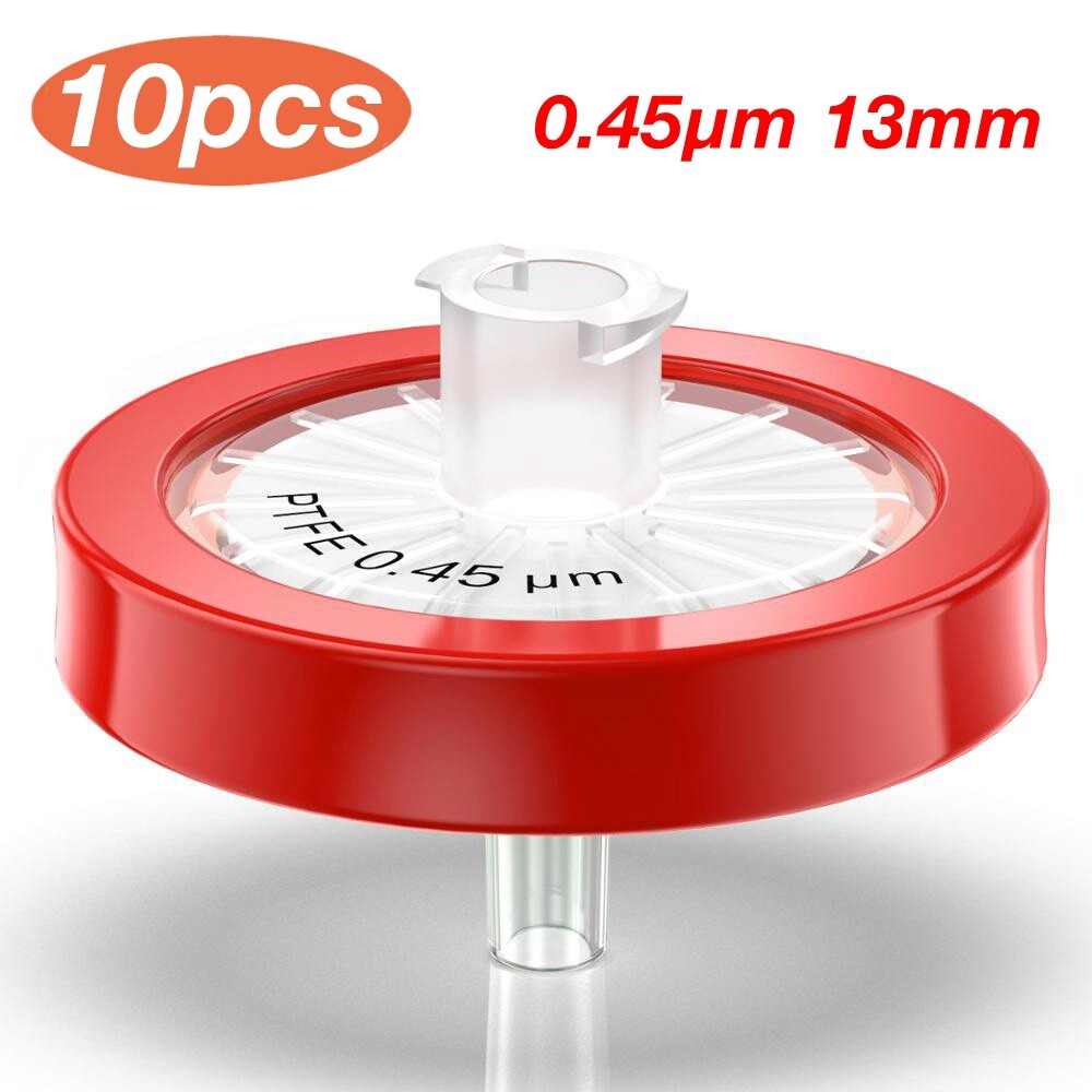 PTFE Membrane Syringe Filters 13mm 0.45 m HPLC Filtration Lab Red Wheel