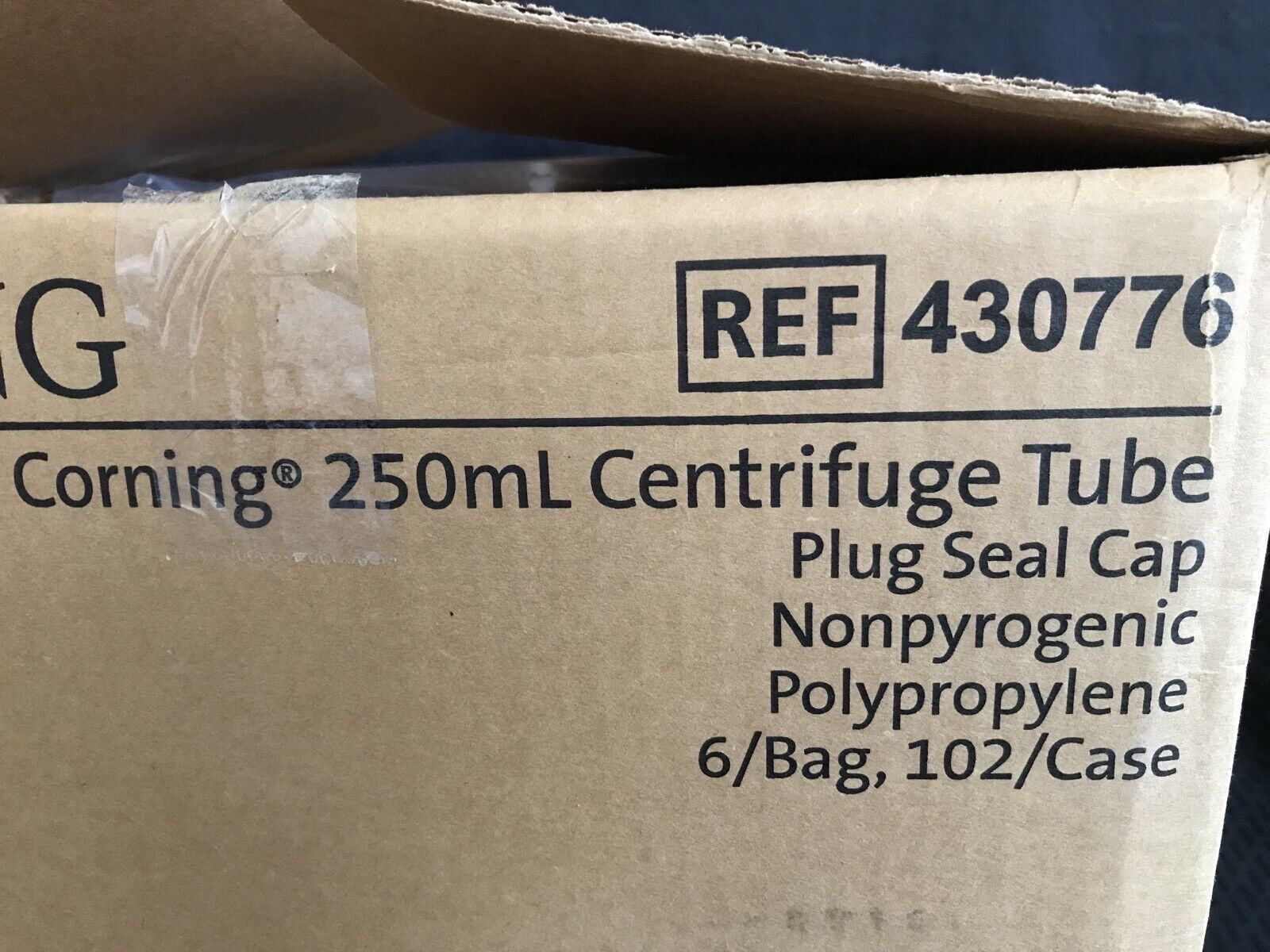 (102/Cs) CORNING 250mL PP Graduated Centrifuge Tube Plug Seal Cap Sterile 430776