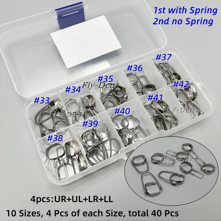40* Dental Teeth Brace Preformed 1st + 2nd Space Maintainer Retainer Molar Bands