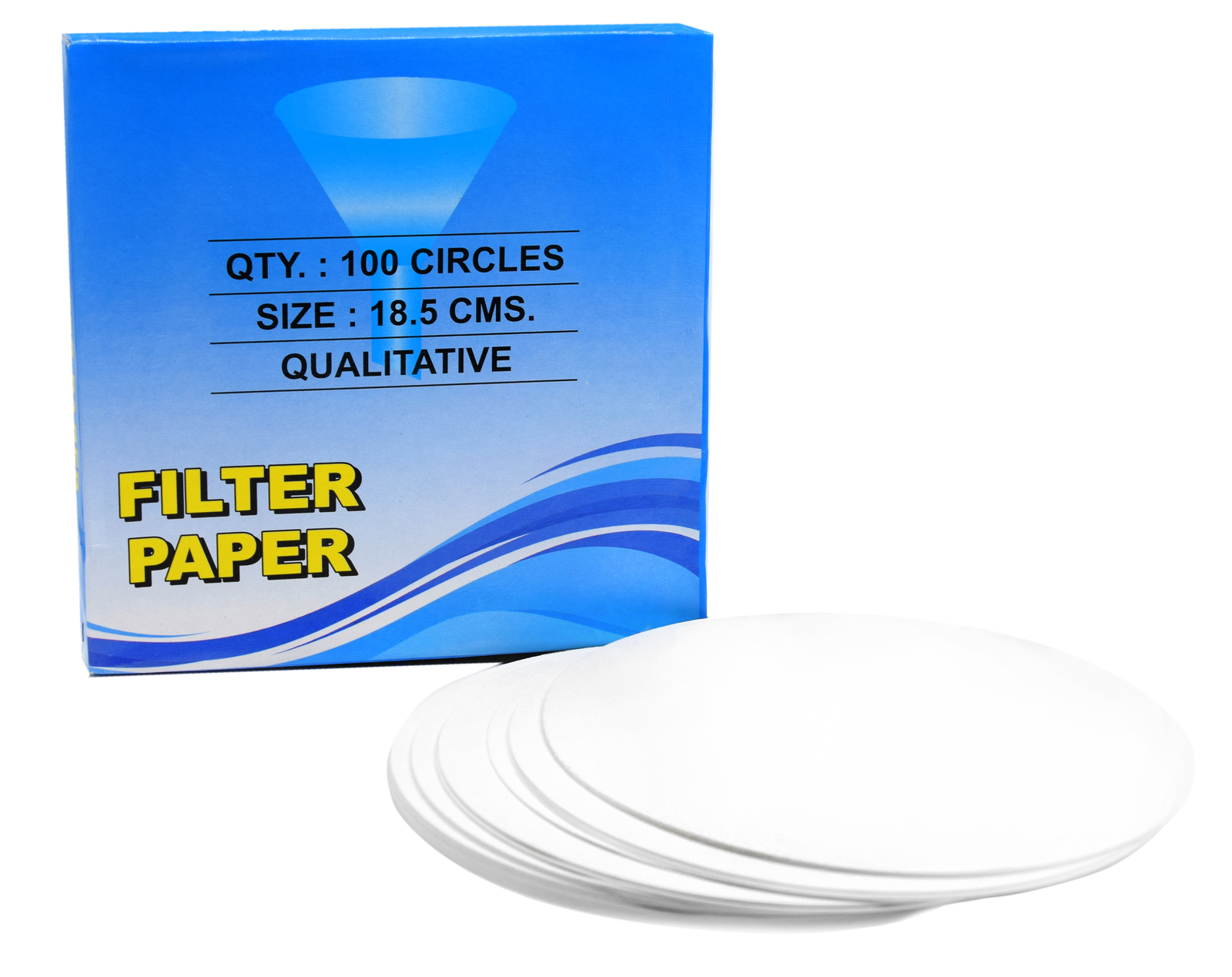Premium Qualitative Filter Paper, 100 Pack – 7.28″ (18.5cm) – Eisco Labs