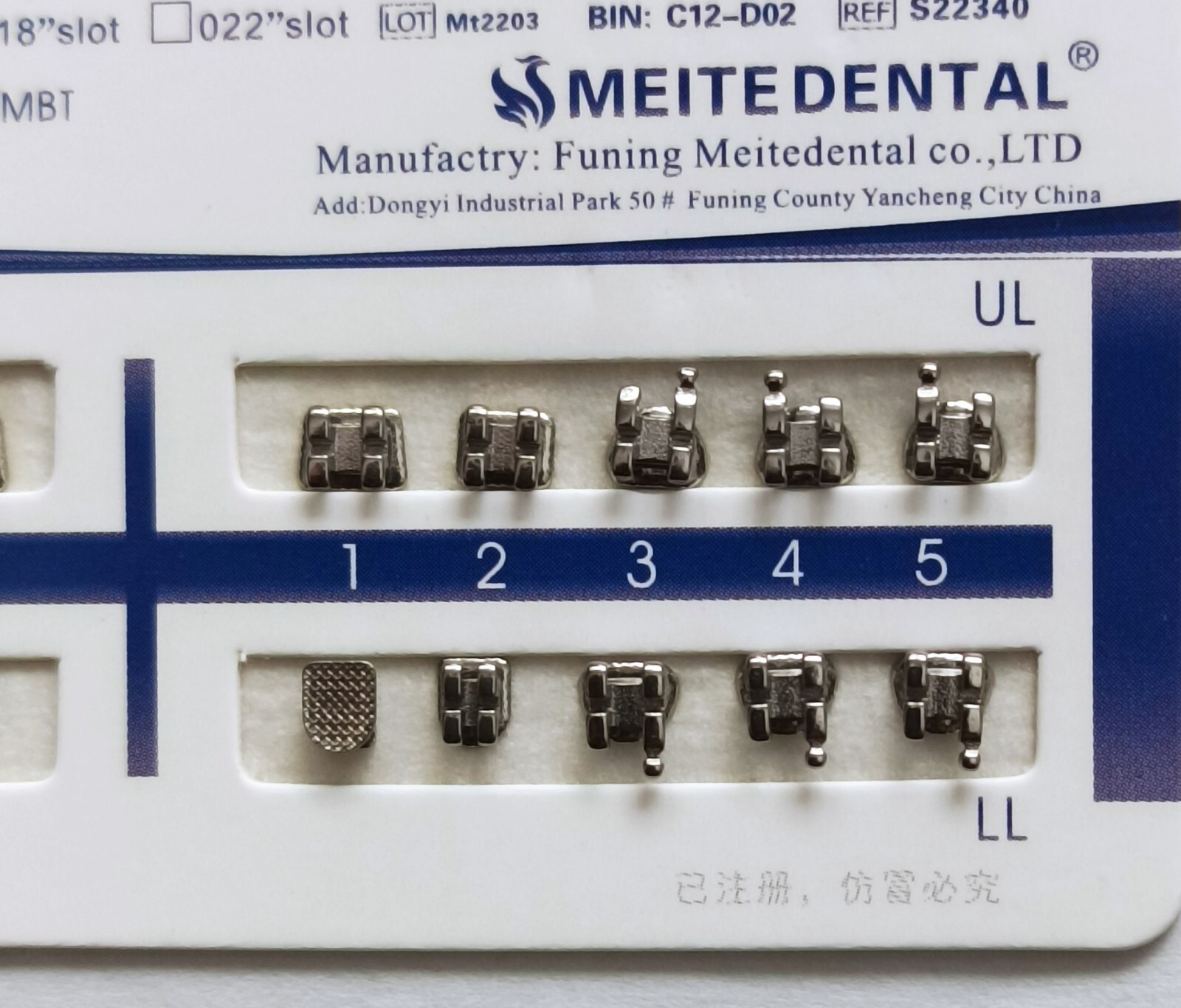 5 Sets Dental Ortho Brackets Mini/Standard Edgewise 022/018 345 Hooks Mesh Base