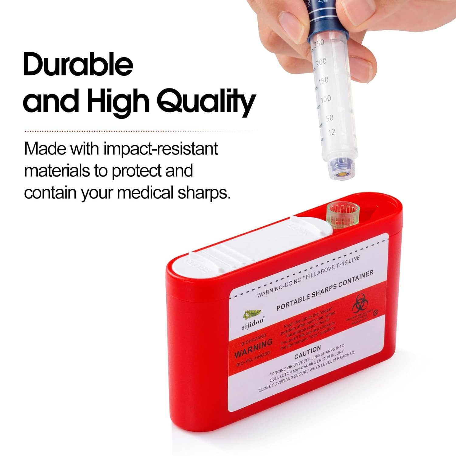 3 Pack Portable Sharps Container for Travel and Home Use,Pocket Travel Sharps Di