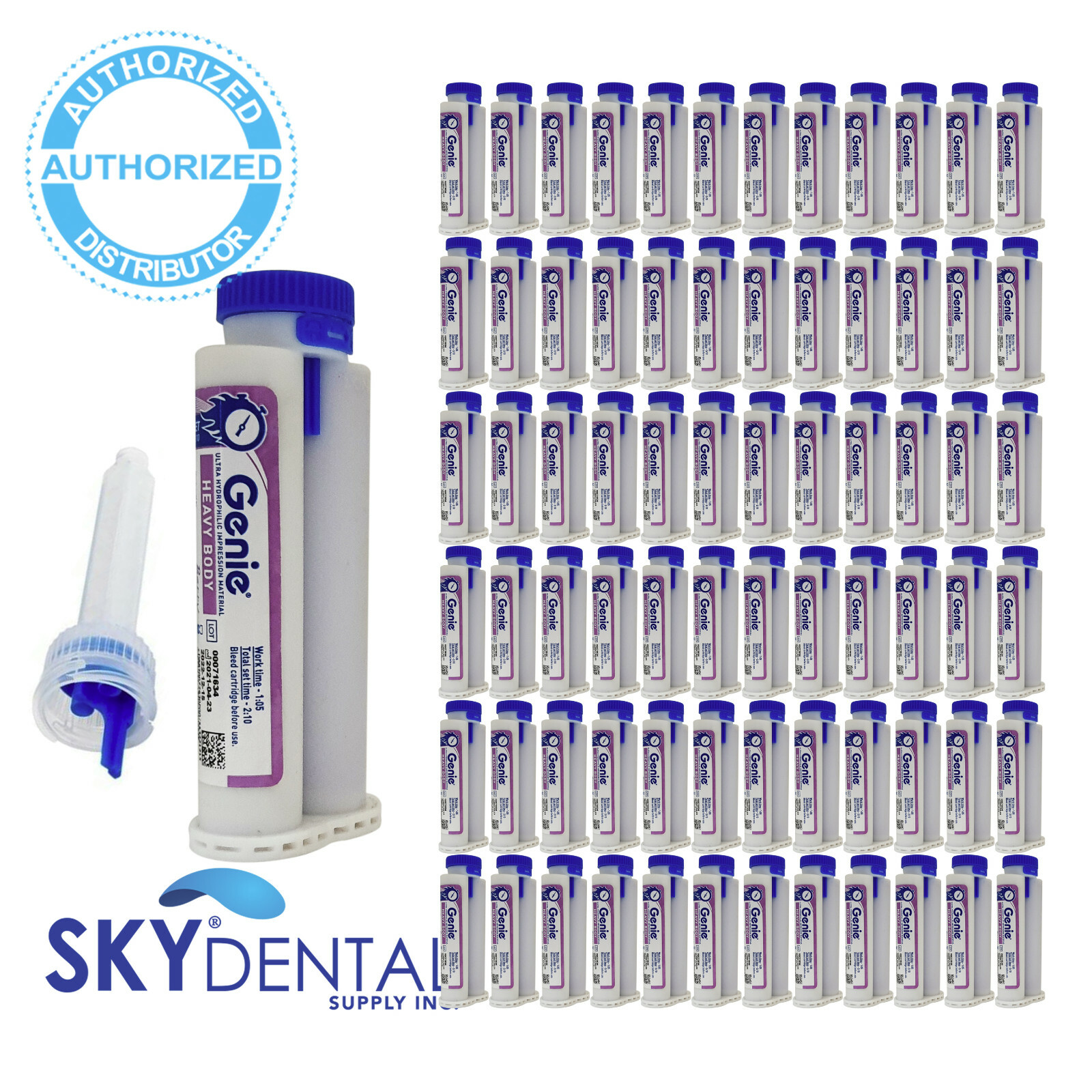 60x50ml Genie VPS Heavy Body Rapid Set Berry Flavored Bulk Kit Cartridges 77710
