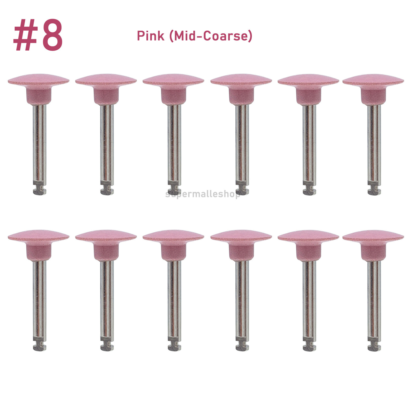 12X Dental Composite Polishing Burs Kit RA Silicone Polisher 2.35mm Contra Angle