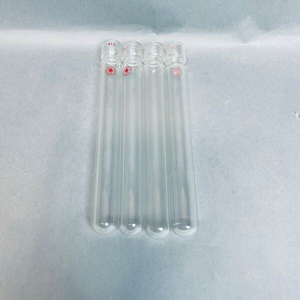 Ace Glass Pressure Vessel 38 ml 25.4 mm OD 203 mm Size 15 Lot of 4 Tubes