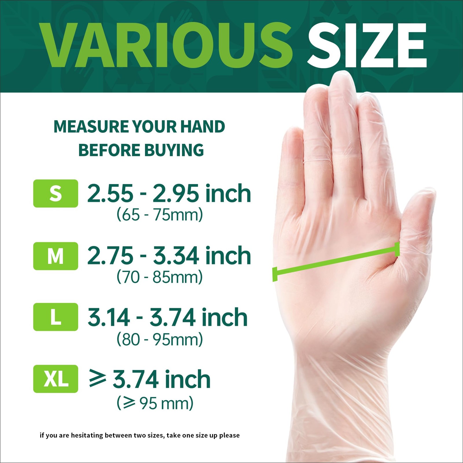 Supmedic Vinyl Disposable Exam Gloves, Clear 4 Mil Large, 100 Large (Clear)