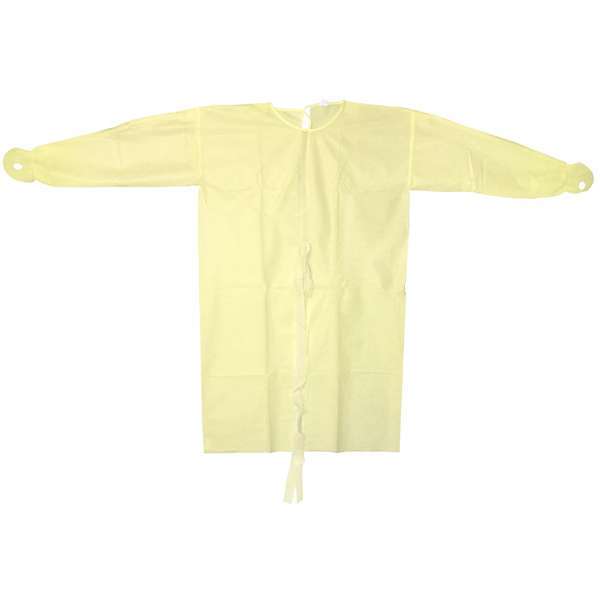 Maxill Aquist AAMI Level 2 Gowns,Elastic Cuff w/Thumb Loop,Yellow,100/Case.