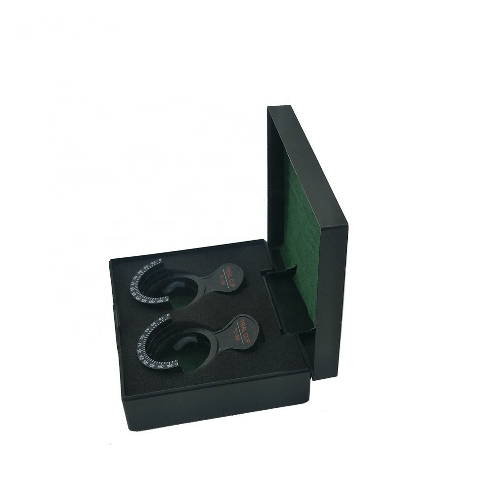 2 Set Of Trial Optical Lens Piece Frame Clip Holds 1 1/2″ Trial lenses With Case