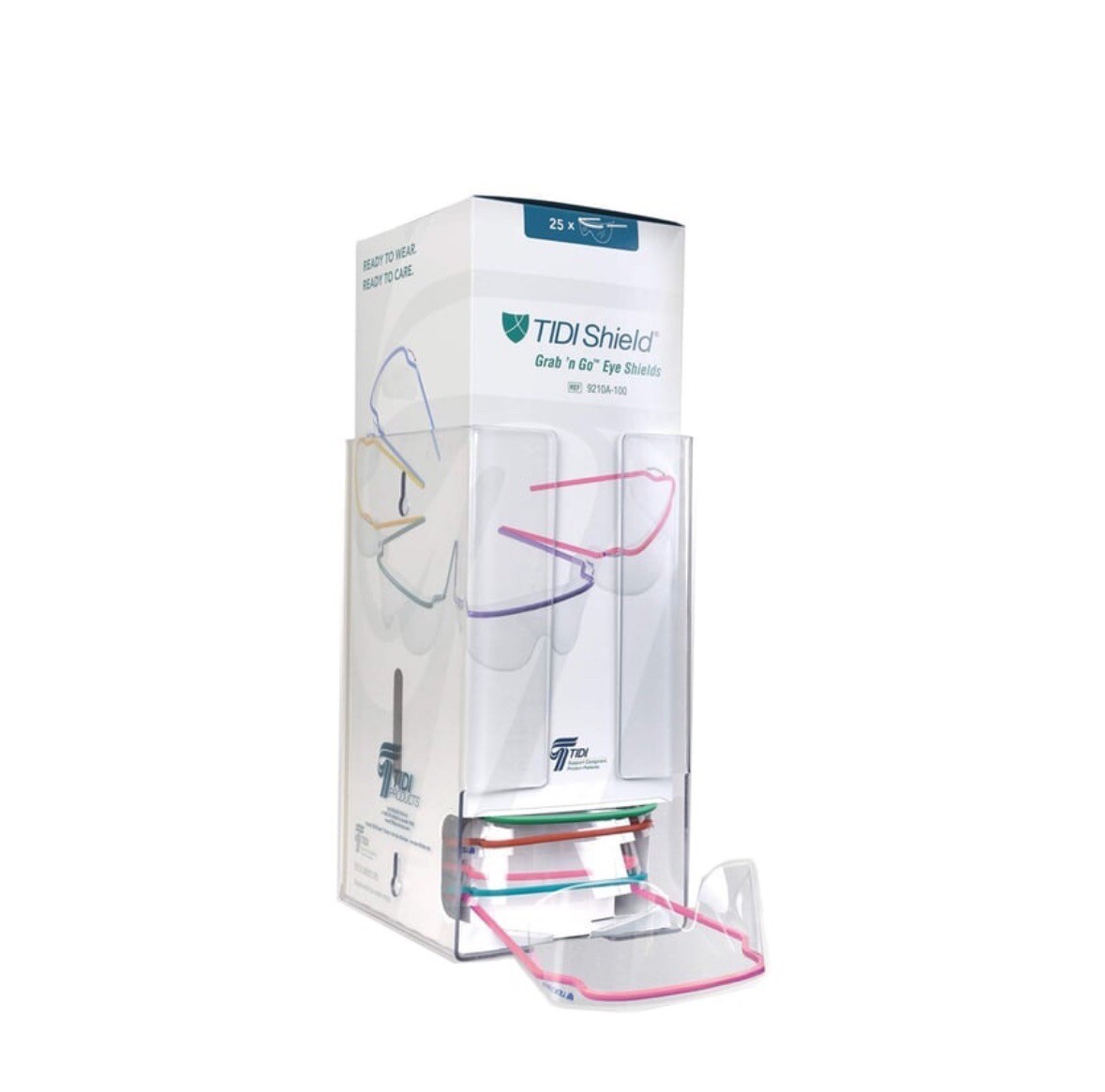 TidiShield Grab ‘n Go Preassembled Eyewear, Tower Dispenser, 25/Pk