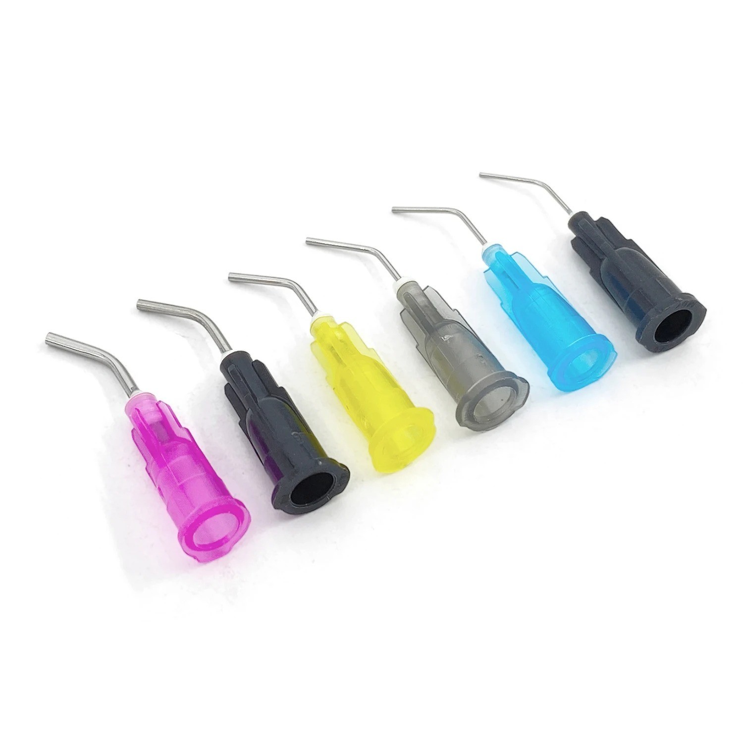 100pcs Irrigation Bent Needle Tips Dental Flow Etch Composite Resin Acid Syringe