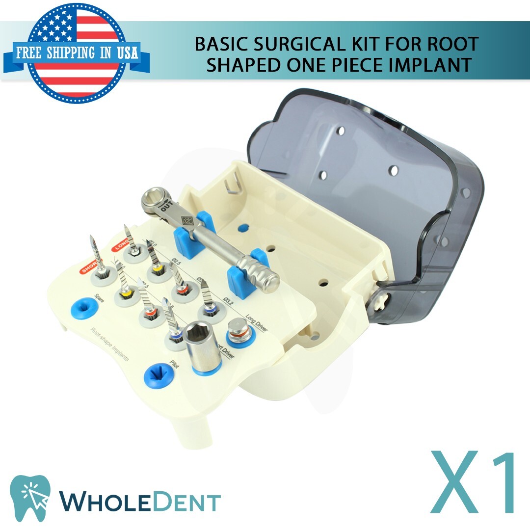 Basic Kit Box With Drills And instruments For Root Shaped One Piece element