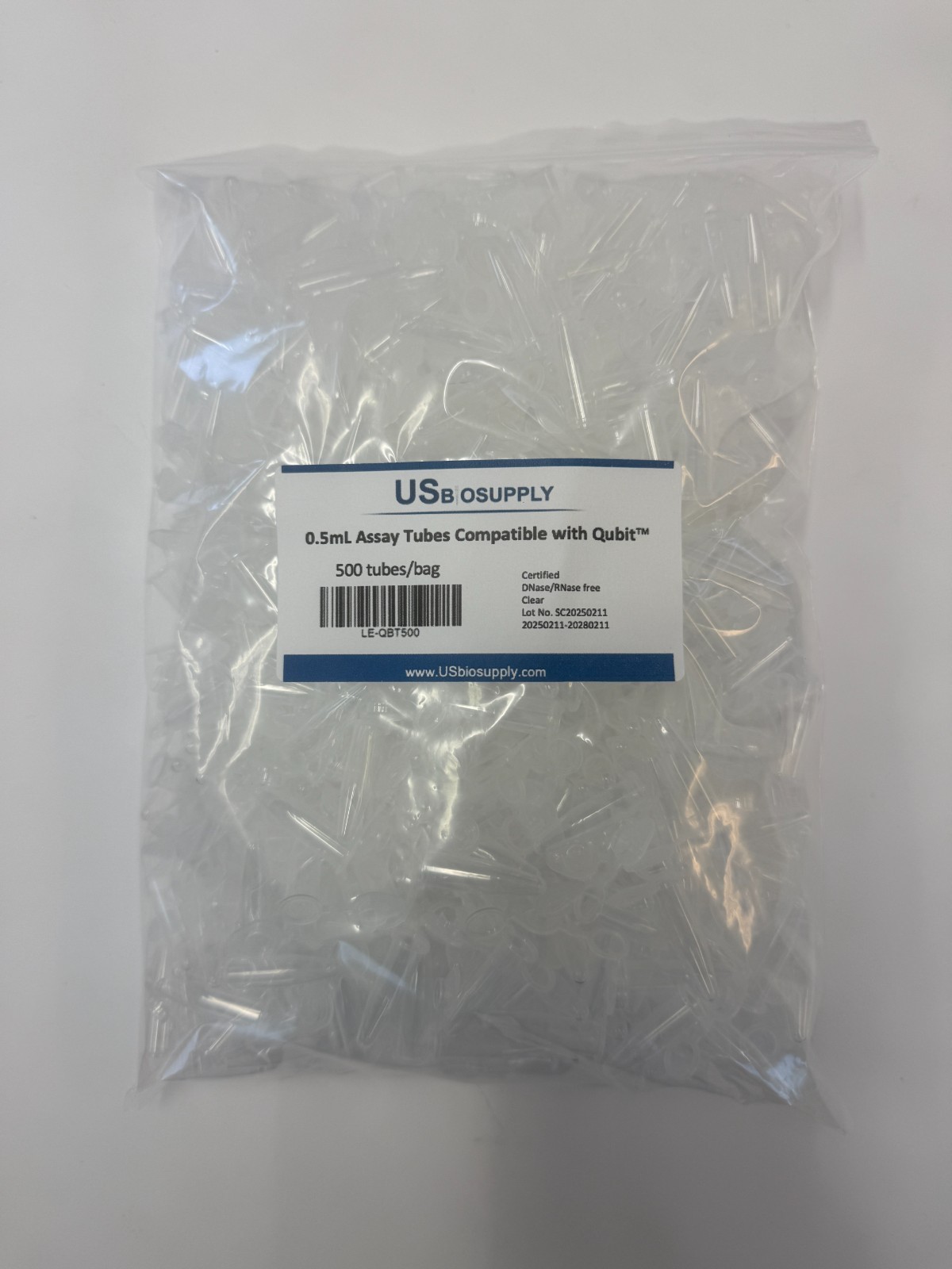 0.5mL Assay Tubes Compatible with Qubit Fluorometer Polypropylene