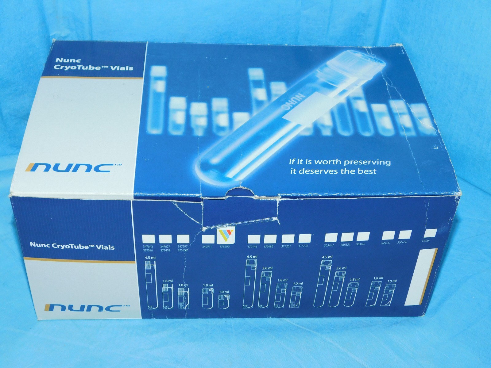 NUNC CRYOTUBE 1.0ML EXT, NECK, ROUND 375299 QTY 450