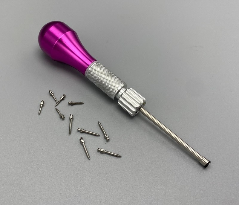 Dental Orthodontic Micro Implants Mini Screw Self-Drilling Fuchsia Screwdriver