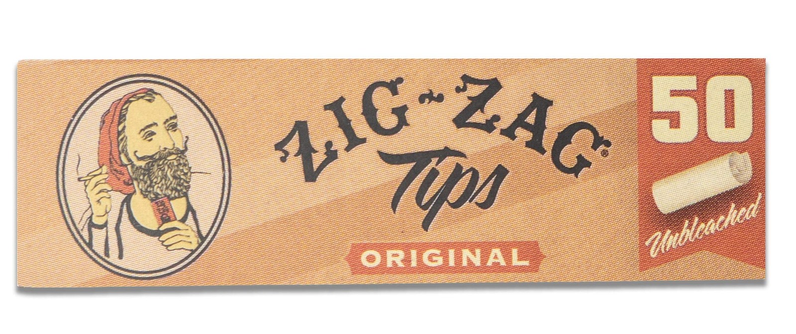 Zig-Zag Rolling Paper Unbleached Filter 50 Count (Pack of 5), Raw