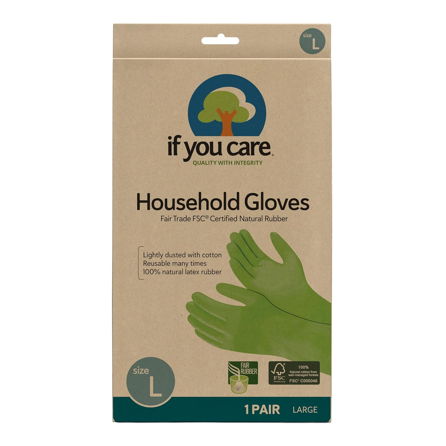Latex Gloves, Large – 1 Pair (Pack of 1) – for Gardening, Dishwashing, Cleaning