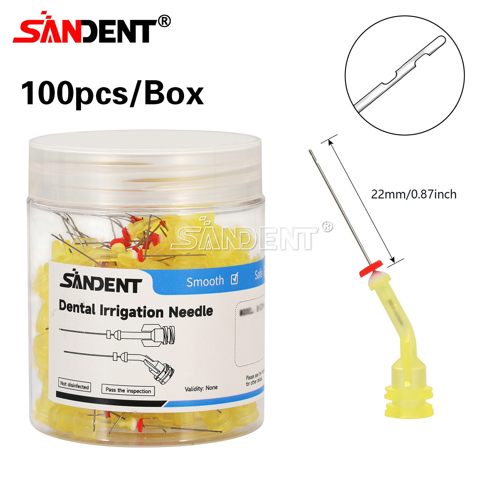 100pcs Plastic Disposable Dental Needles Syringe Tips Endo Irrigation Needle