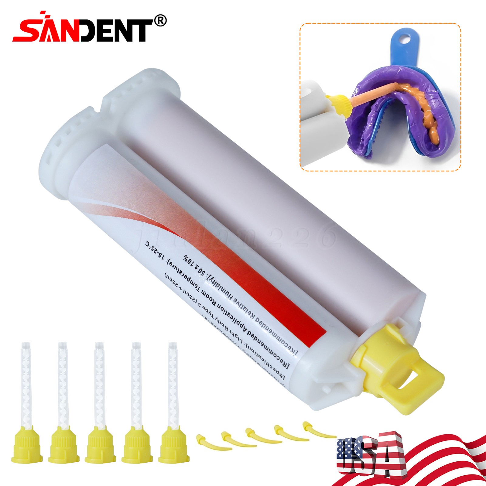 VPS IMPRESSION MATERIAL LIGHT BODY FAST SET 4 x 50 ML HYGEDENT USA +20 Tips