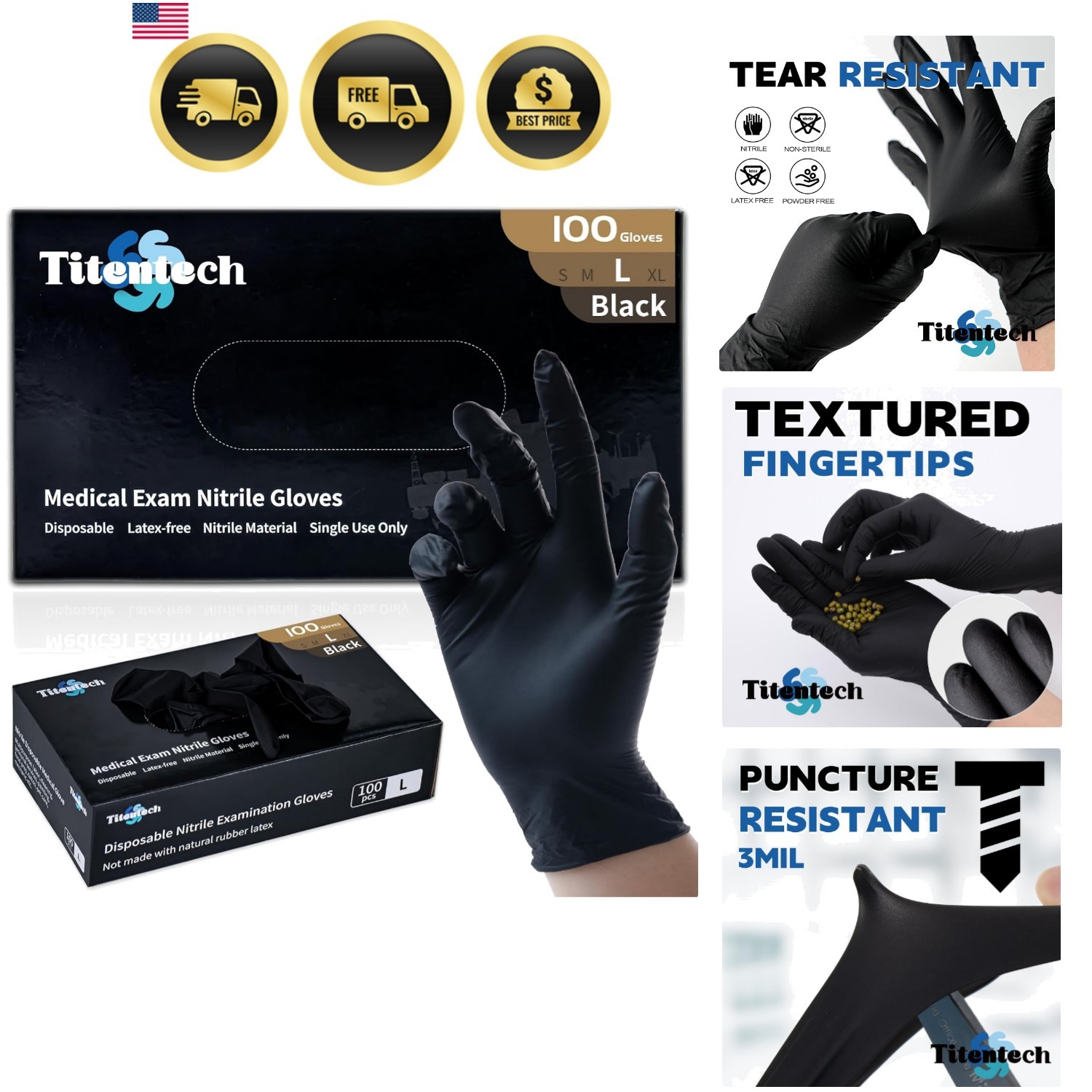 Disposable Nitrile Exam Gloves Black Cooking Gloves Disposable Food Safe 3mil…