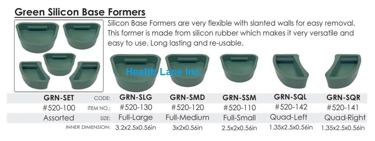 Meta Dental Lab Silicon Flexible Model Base Formers Full Arch / Quadrant Assort