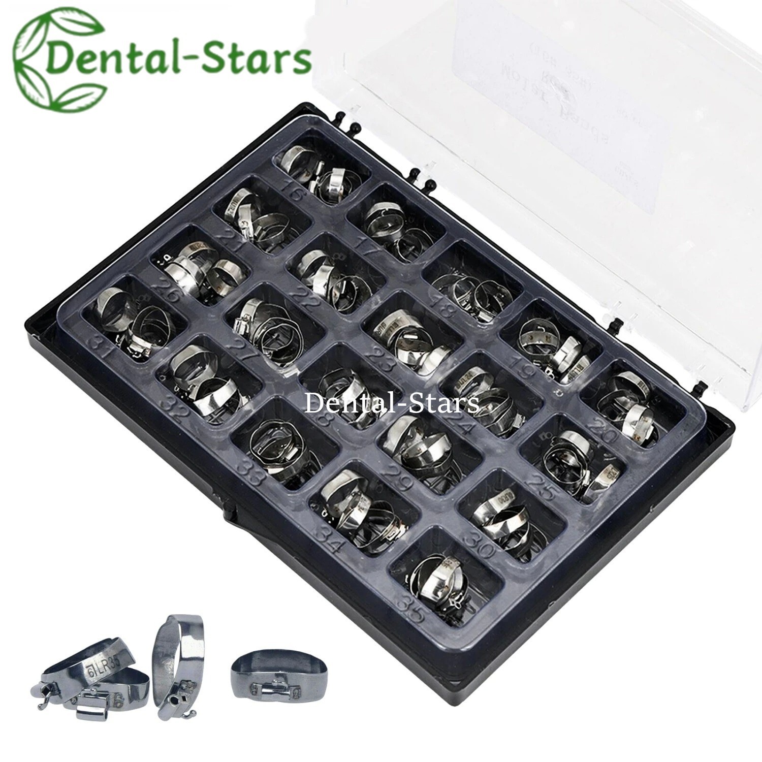 80Pcs Dental Orthodontic 1st Bands Molar with Buccal Tube Roth/MBT 022 16#-35#