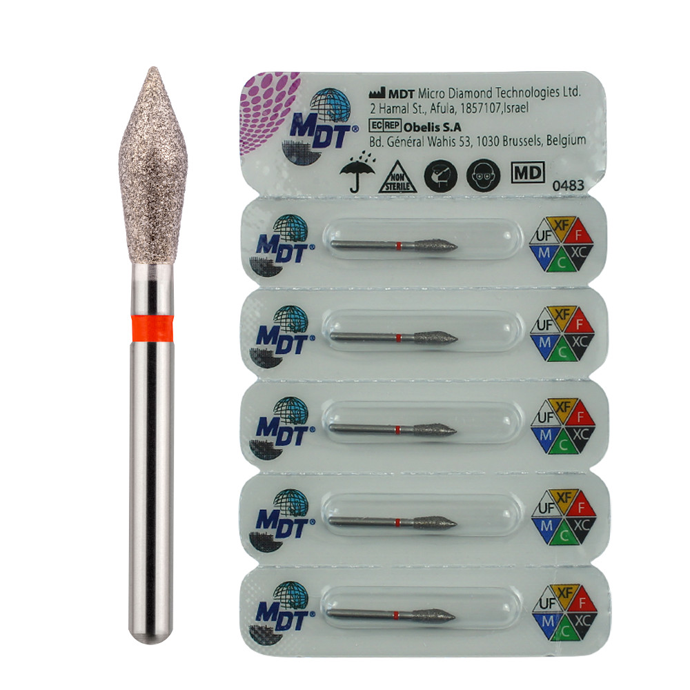 Dental MDT 033 FG Diamond Burs Pointed Bud 899 Safe Shank Ø2.7mmX7.0mm