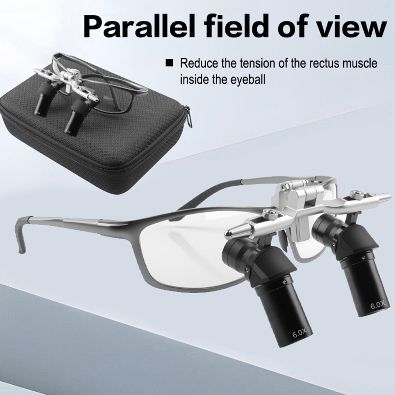 6.0X Dental 48° Ergo Loupes Optical Len Surgical Magnifiers Prevent Bending Head