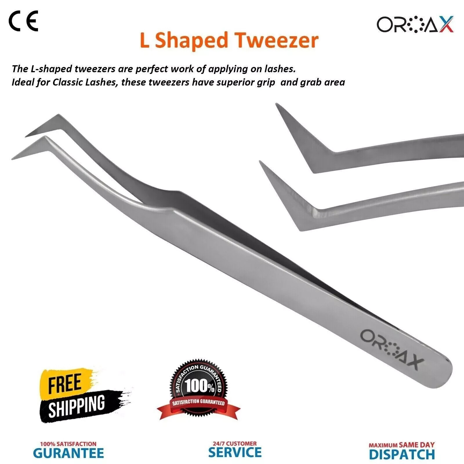 Dental Tweezers Set: L-Shaped, Molar Bonding, Posterior & Bracket Ortho Tools